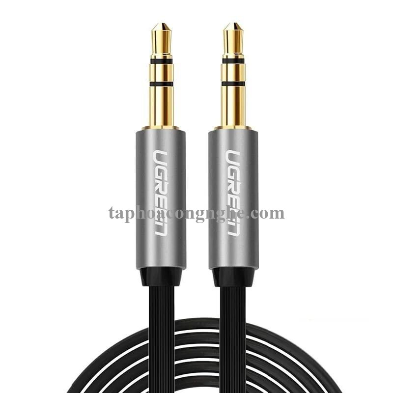 Ugreen 10730 3M màu Đen Cáp âm thanh 2 đầu 3.5mm dương dây dẹt AV119 30010730